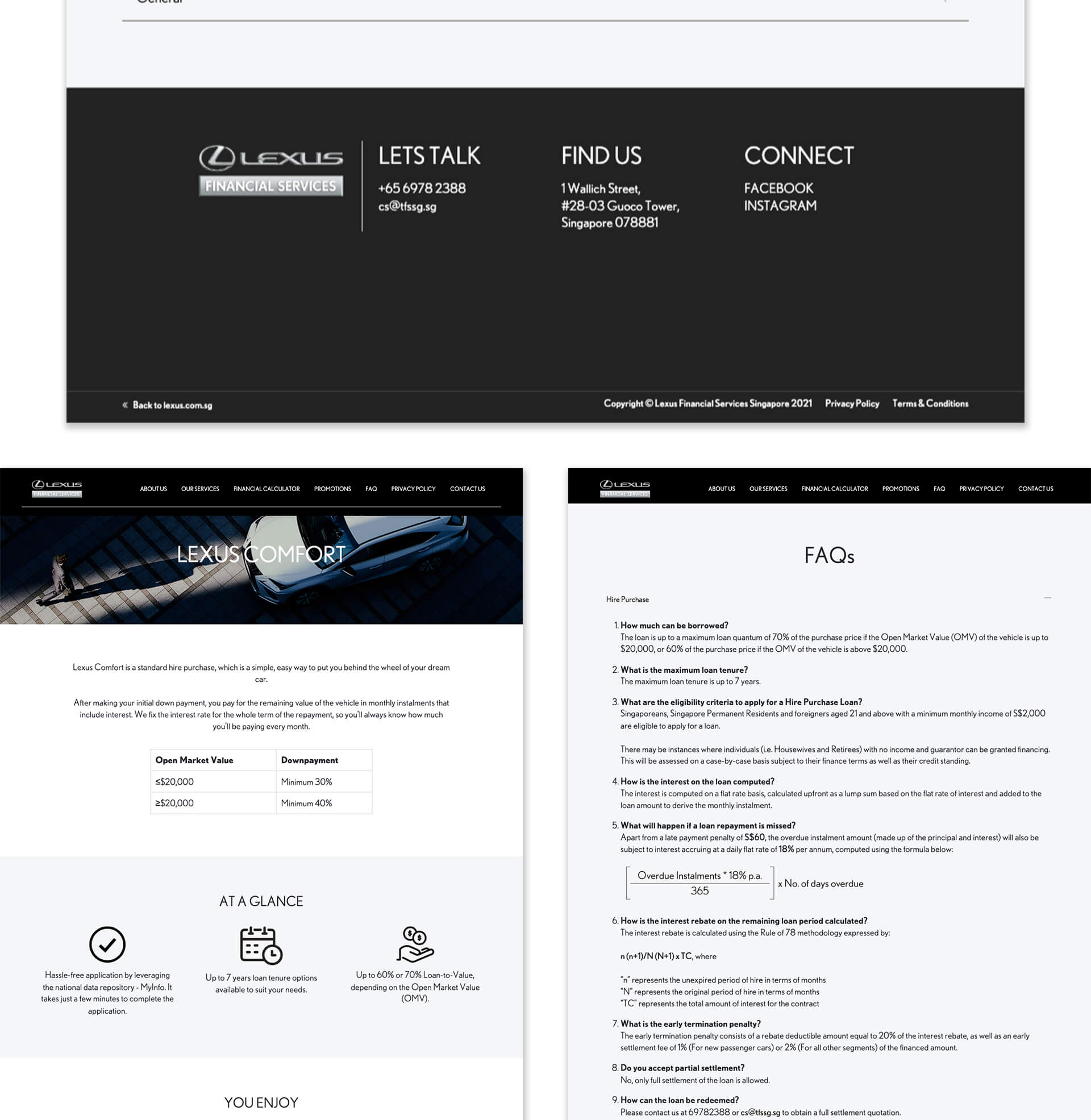 Weboleh website design Lexus Financial Services Singapore